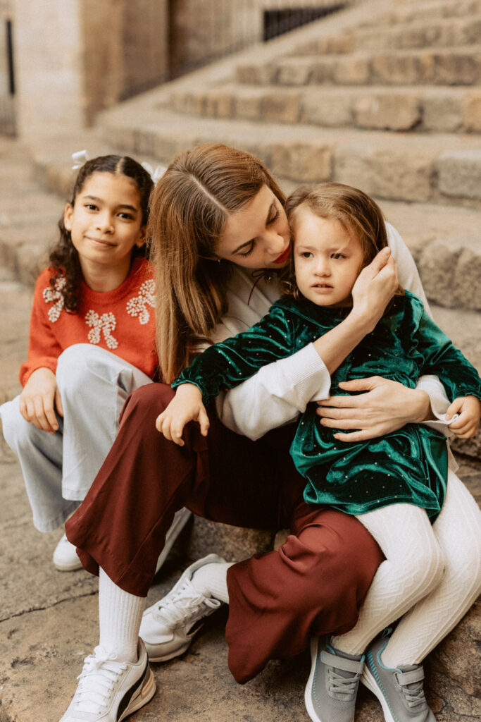 Christmas family photoshoot in Barcelona