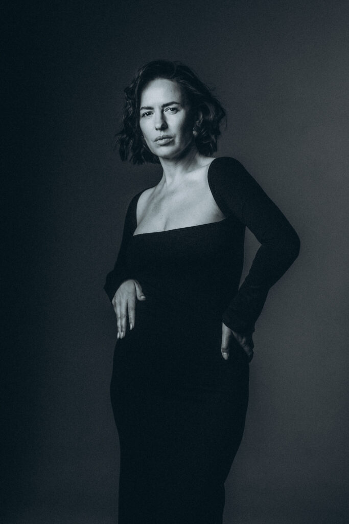 black and white woman portrait