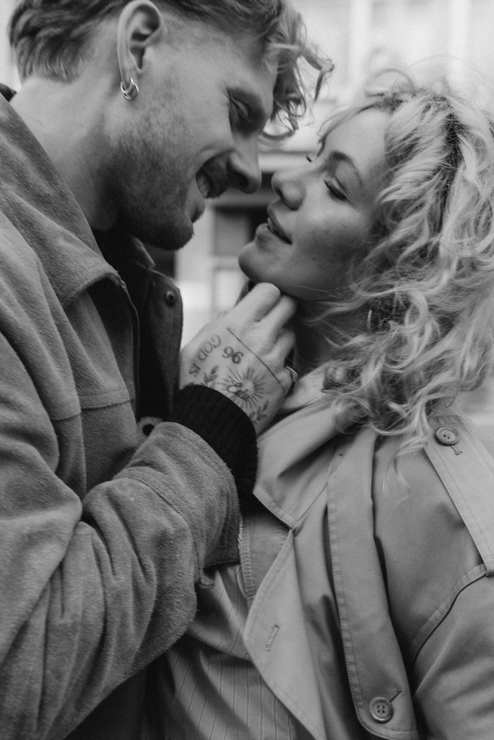 a couple black and White photograph
